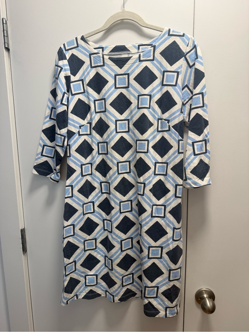 MAHI GOLD Blue and White Bimini Shift Dress